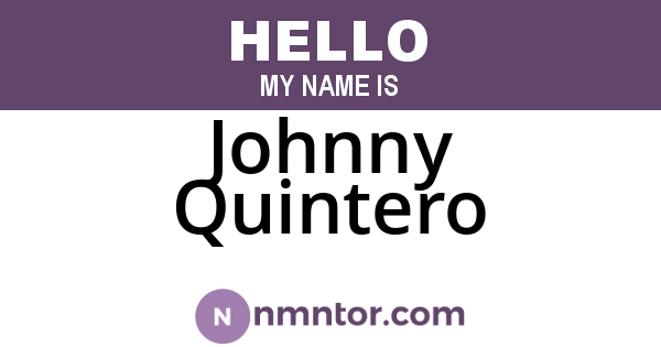 Johnny Quintero