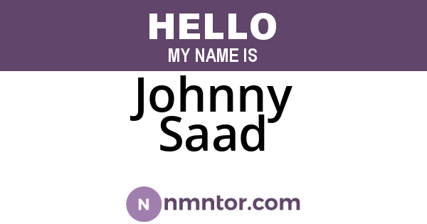 Johnny Saad