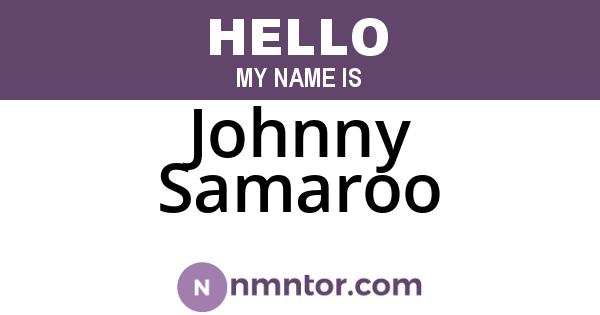 Johnny Samaroo