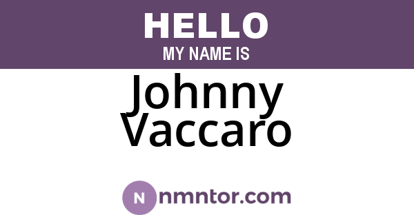 Johnny Vaccaro