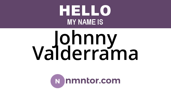 Johnny Valderrama