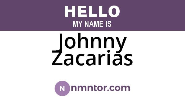 Johnny Zacarias
