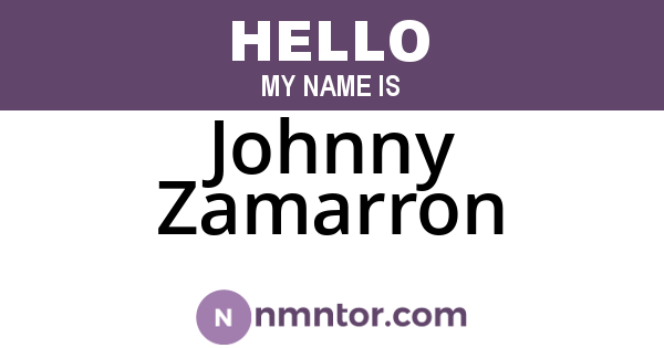 Johnny Zamarron