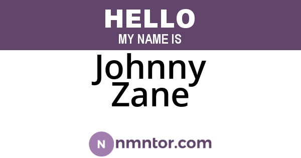 Johnny Zane