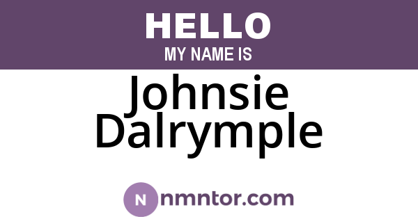Johnsie Dalrymple