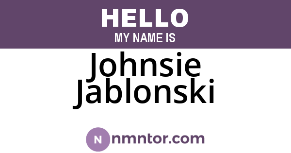 Johnsie Jablonski
