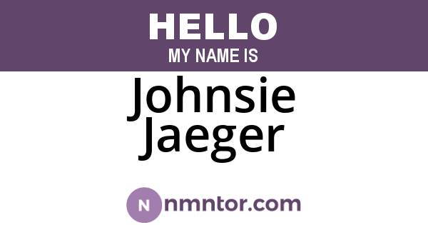 Johnsie Jaeger