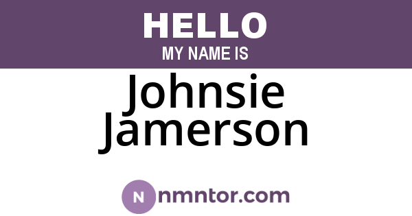 Johnsie Jamerson