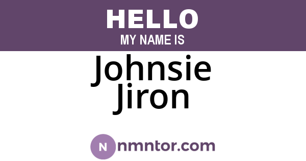 Johnsie Jiron