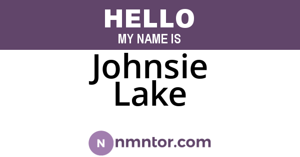 Johnsie Lake