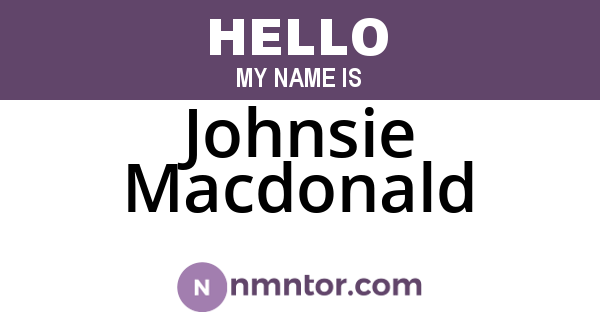 Johnsie Macdonald