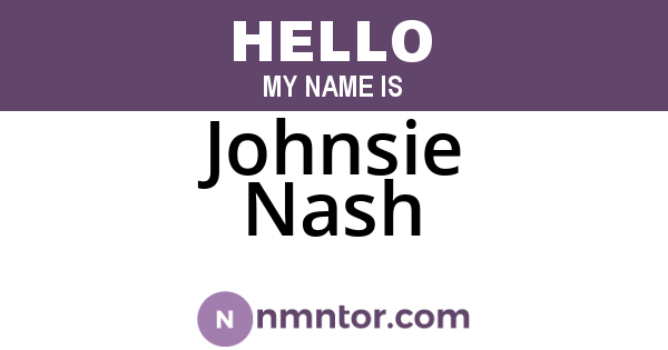 Johnsie Nash