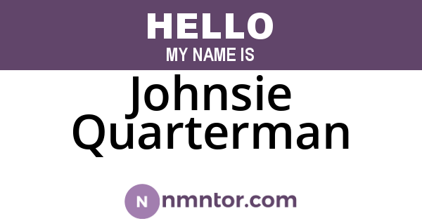 Johnsie Quarterman
