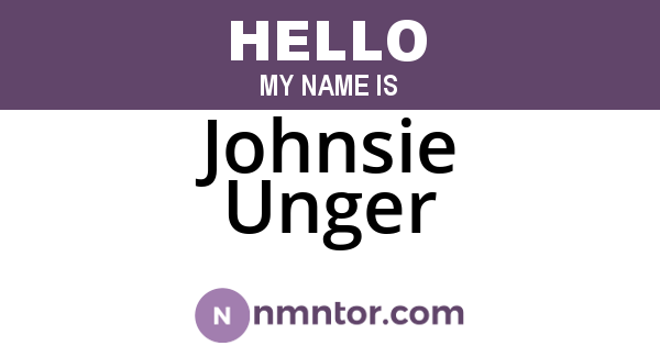Johnsie Unger