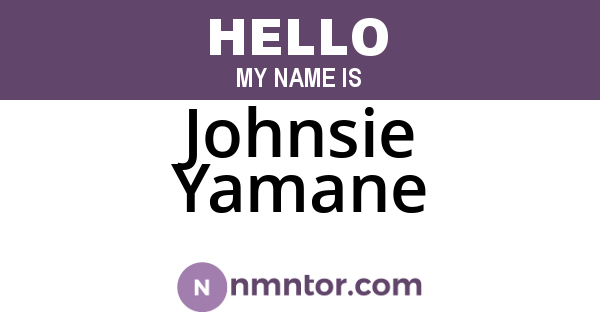 Johnsie Yamane