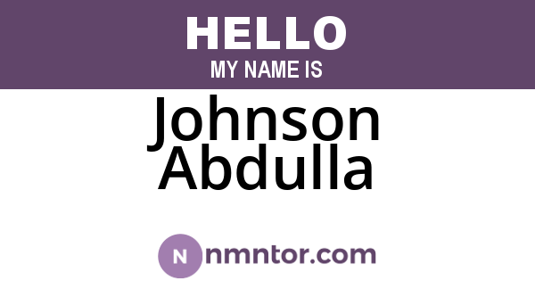 Johnson Abdulla