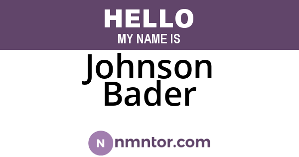 Johnson Bader