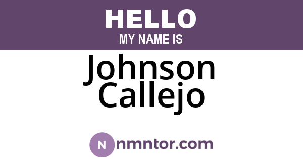 Johnson Callejo