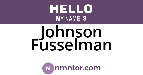 Johnson Fusselman