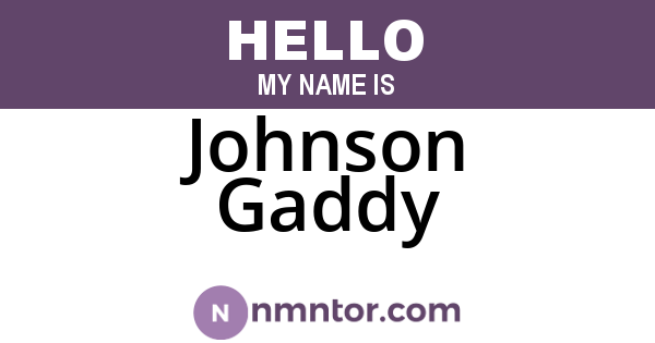 Johnson Gaddy
