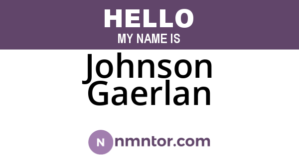 Johnson Gaerlan