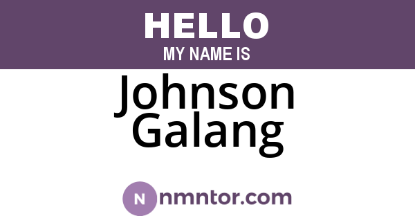 Johnson Galang