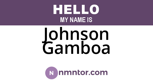 Johnson Gamboa