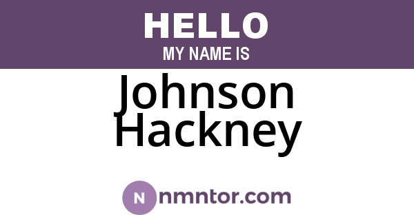 Johnson Hackney