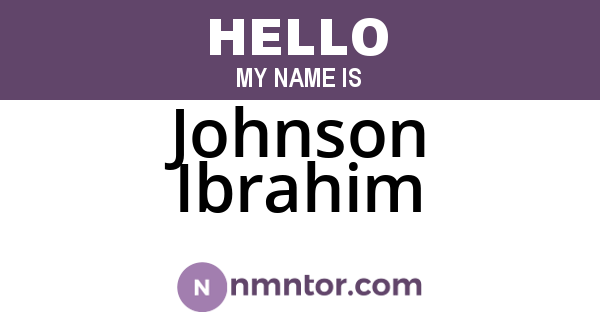 Johnson Ibrahim
