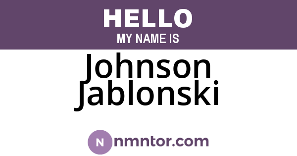 Johnson Jablonski