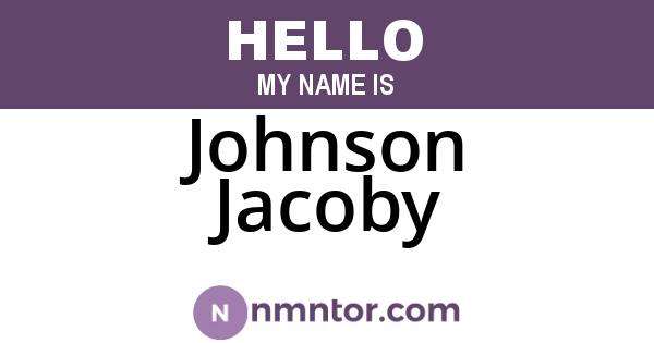 Johnson Jacoby