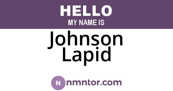Johnson Lapid