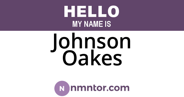 Johnson Oakes