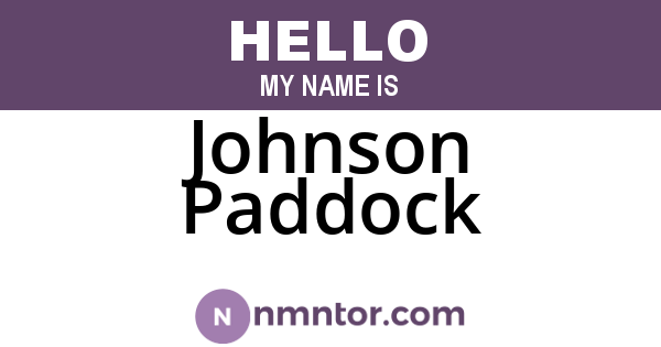 Johnson Paddock
