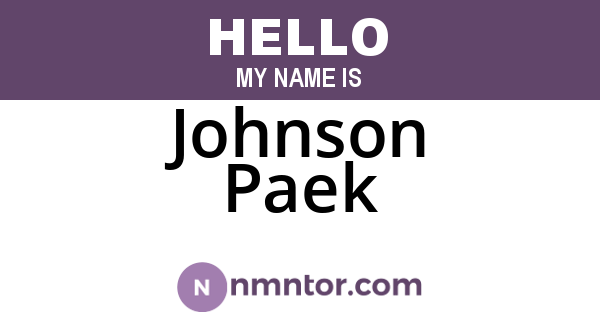 Johnson Paek