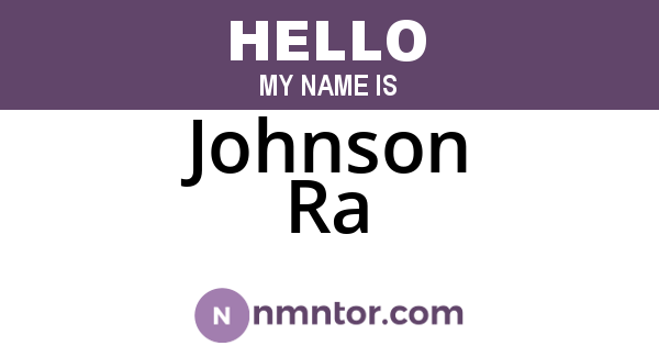 Johnson Ra