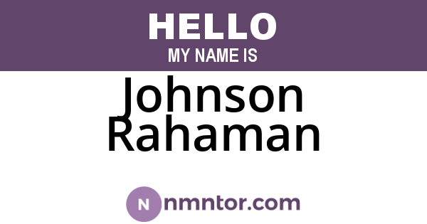 Johnson Rahaman