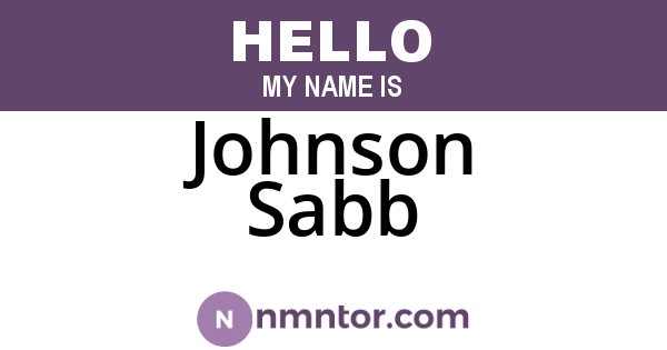 Johnson Sabb