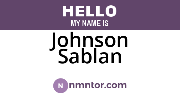 Johnson Sablan
