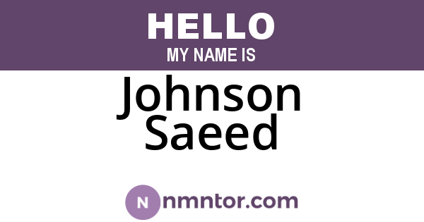 Johnson Saeed