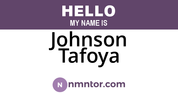 Johnson Tafoya