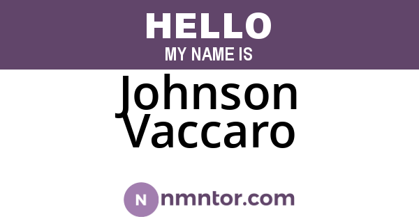 Johnson Vaccaro