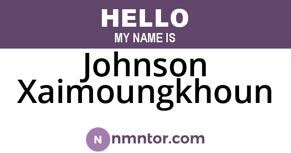 Johnson Xaimoungkhoun