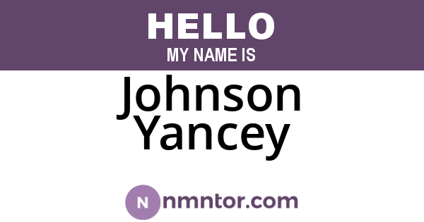 Johnson Yancey