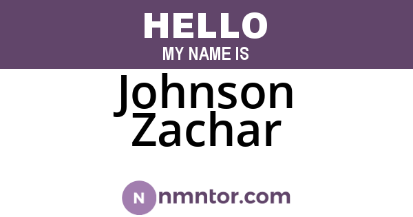 Johnson Zachar