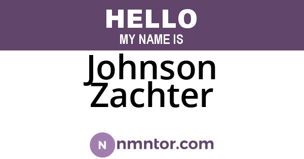 Johnson Zachter