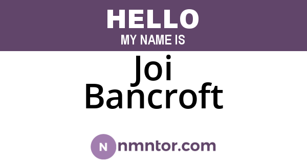 Joi Bancroft