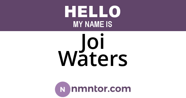 Joi Waters