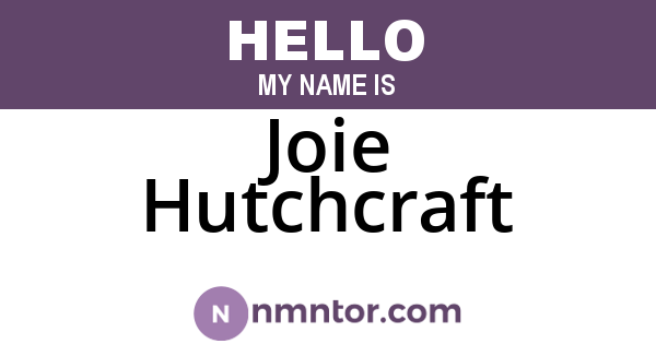 Joie Hutchcraft