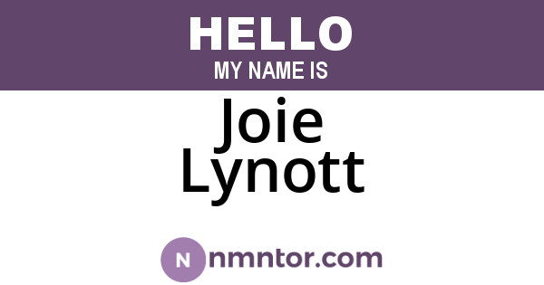 Joie Lynott